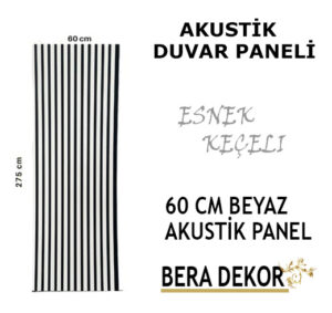 Beyaz Akustik Duvar Paneli 60 cm