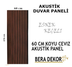 Koyu Ceviz Akustik Duvar Paneli 60 cm