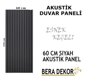Siyah Akustik Duvar Paneli 60 cm