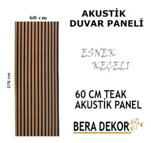 Teak Akustik Duvar Paneli 60 cm